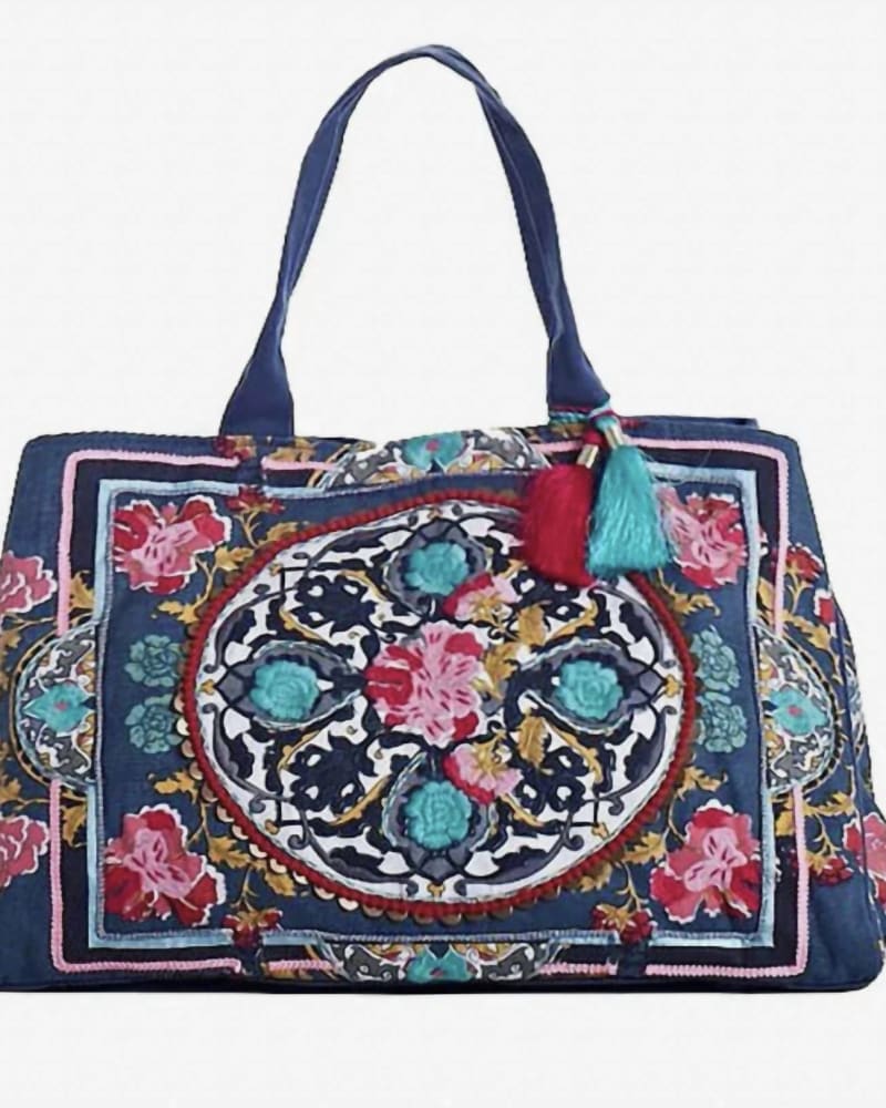 Front of a size O/S Boho Bag Navy in Navy in Navy by Debbie Katz. | dia_product_style_image_id:328956